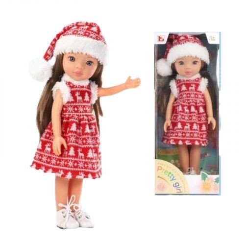 Лялька в різдвяному вбрані, розмір 33см