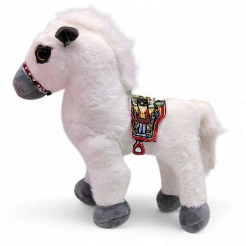 М'яка іграшка "Коник з сідлом" 20 см (БІЛИЙ)