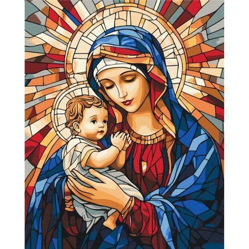 Картина по номерам "Матір Божа з Дитям" 40x50 см.