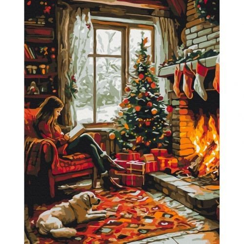 Картина по номерам "Затишок зимового вечора" 40x50 см.