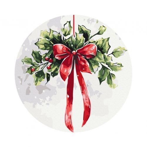Картина по номерам "Різдвяна омела" 30x30 см.