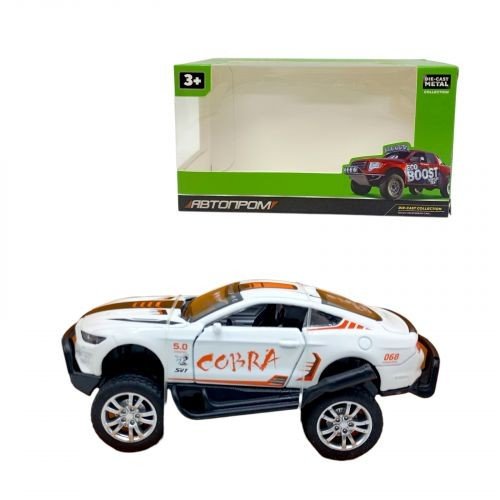 МАШИНА АВТОПРОМ 1:32 ВСЮДИХІД MUSTANG COBRA (БІЛИЙ)
