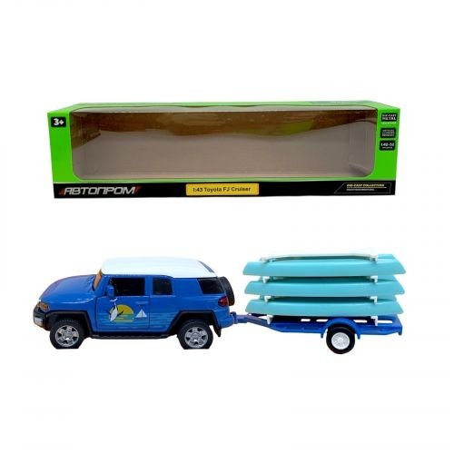 Машина+прицеп мет. 1:43 Toyota FJ,відкр.двері,короб.28*8*6,5см