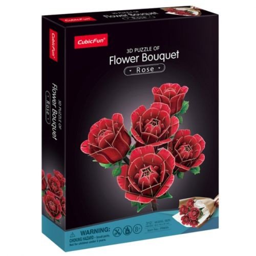 Тривимірна головоломка-конструктор серії Букет квітів "Червоні троянди"