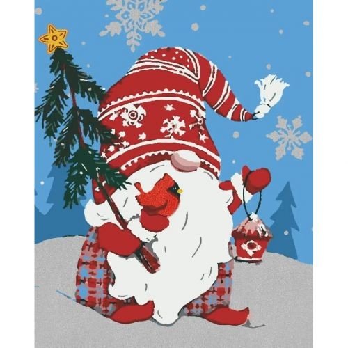 Картина по номерам з фарбами металік "Новорічний секрет" 40х50 см