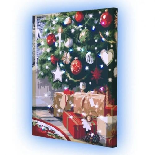 Картина по номерах зі світлодіодною підсвіткою "Святковий настрій" 40х50 см