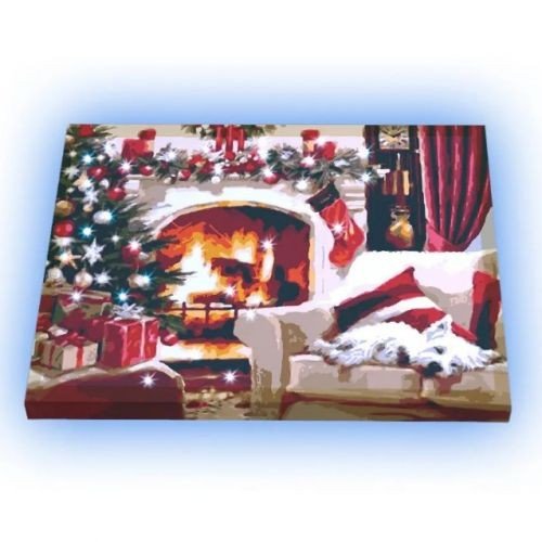Картина по номерах зі світлодіодною підсвіткою "Різдвяне сяйво" 40х50 см
