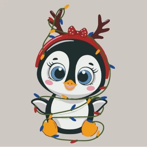 Картина по номерах зі світлодіодною підсвіткою "З ріжками" 25x25 см