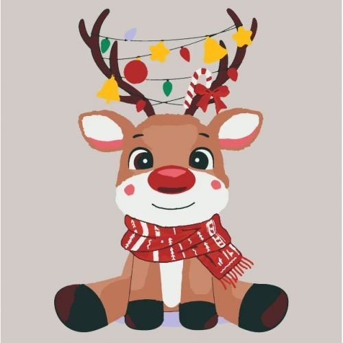 Картина по номерах зі світлодіодною підсвіткою "Оленя" 25x25 см