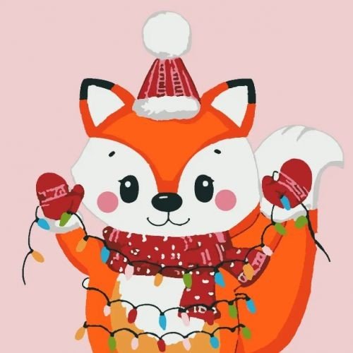 Картина по номерах зі світлодіодною підсвіткою "Білочка" 25x25 см