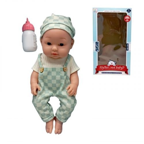 Пупс 35см (БЛАКИТНИЙ+БІЛИЙ КОСТЮМ)