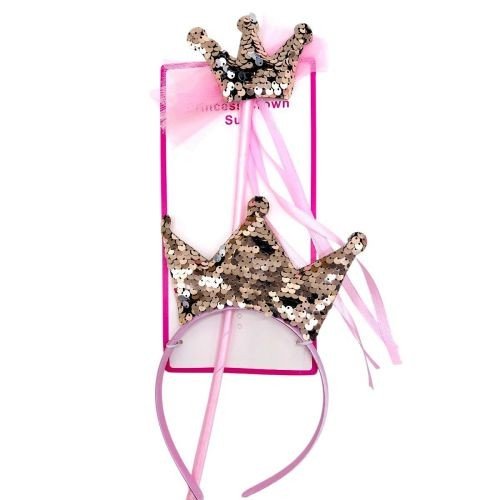 Набір новорічний (обруч із чарівною паличкою) "Корона" з паєтками