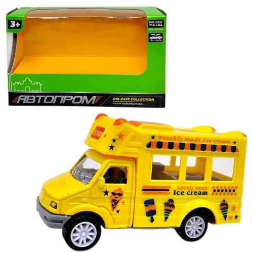 МАШИНА АВТОПРОМ (металева кабіна) ФУРГОН З МОРОЗИВОМ (ЖОВТИЙ)