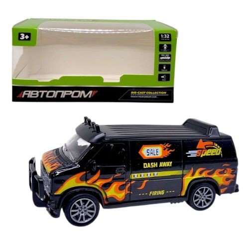 МАШИНА АВТОПРОМ (металева) 1:32 DODGE VAN (ЧОРНИЙ)