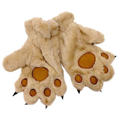 Дитячі хутряні рукавиці "Лапки" (БЕЖЕВІ)