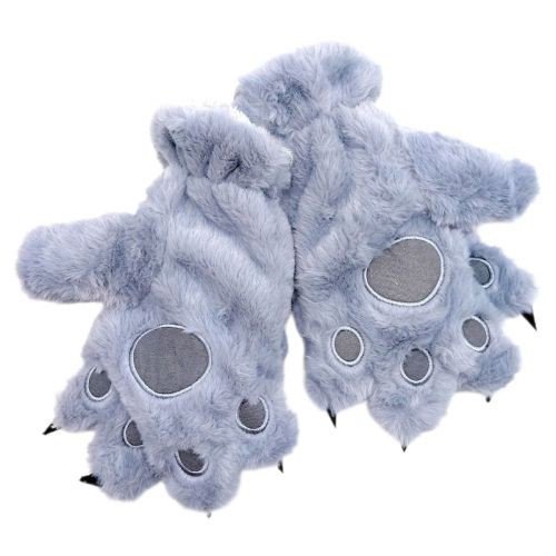 Дитячі хутряні рукавиці "Лапки" (СІРІ)