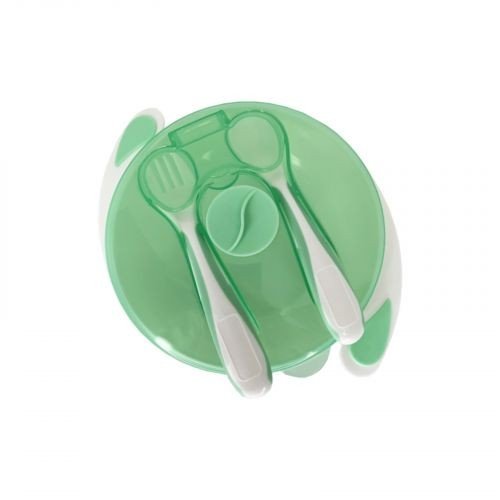 Тарілка на присосці з ложкою та виделкою (МʼЯТНА)
