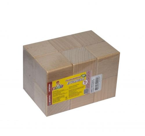 Набір дерев'яних кубиків (незабарвлені), 12 шт