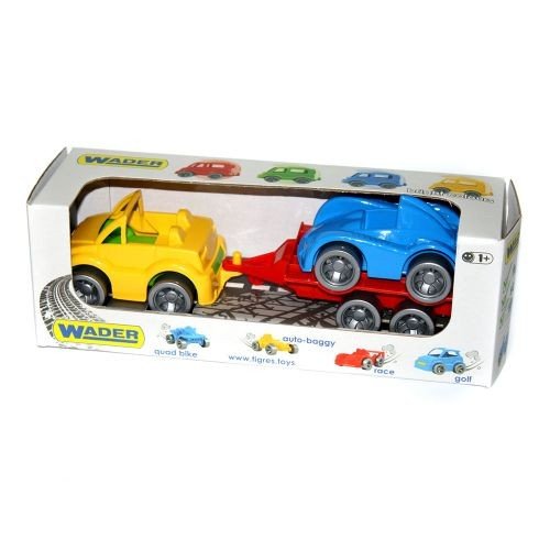 Набір машинок (кабріолет, гоночна машина і причіп)