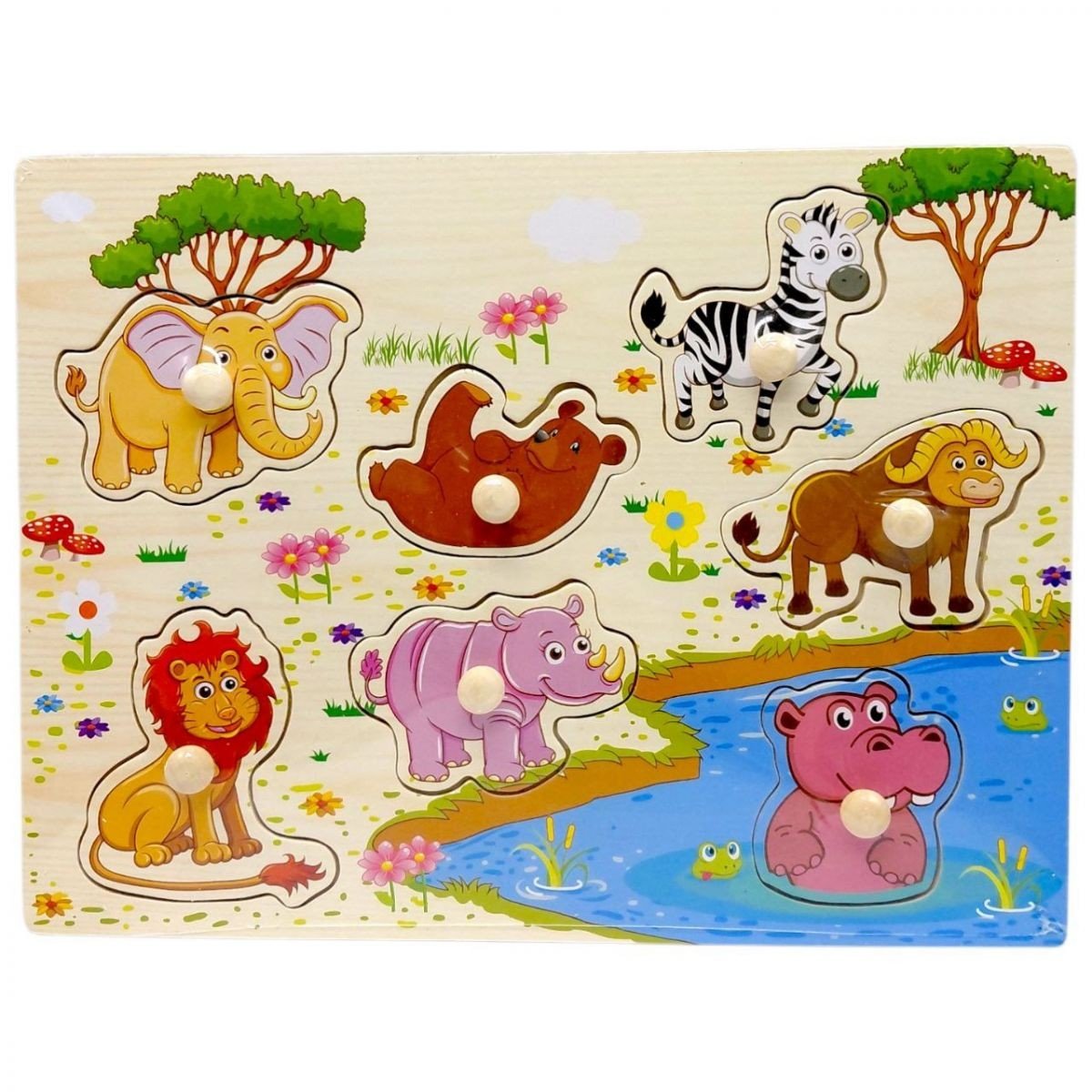 Фото1.Вкладиші деревʼяні з ручками, 30х22.5 см (ТВАРИНИ, вид2)