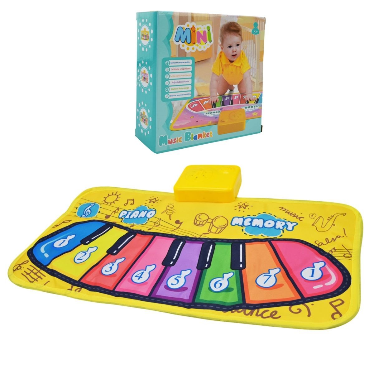 Фото1.Музичний килимок, р-р килимка 46*24,5см.,у короб. 16*16*5,3см.