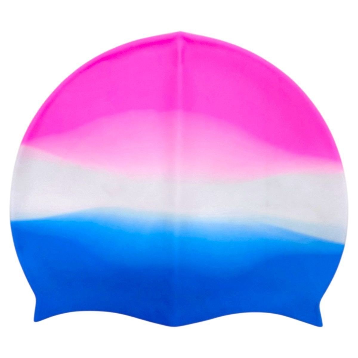 Фото1.Шапочка для плавання силіконова, у пакеті (РОЖЕВО-БЛАКИТНА)