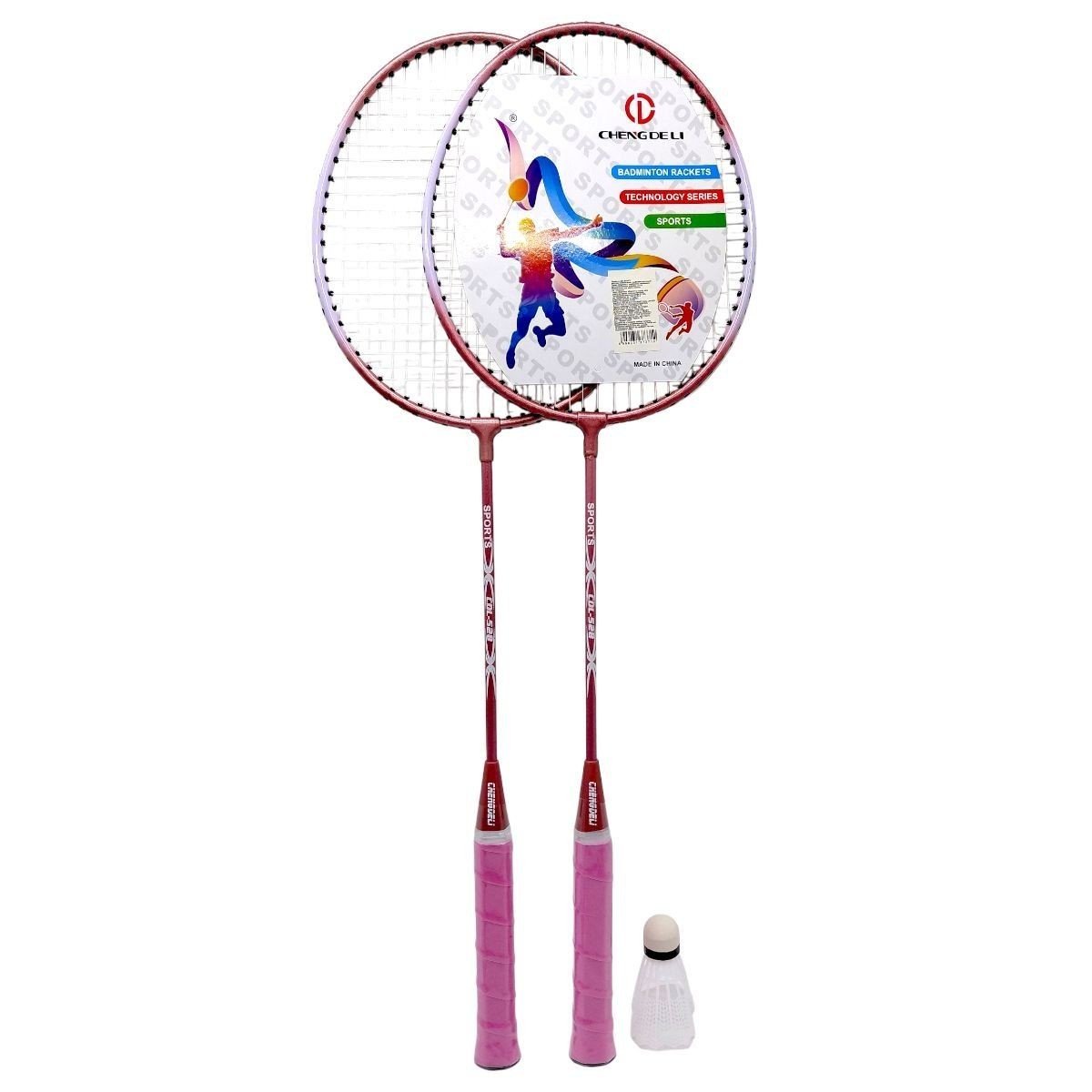 Фото1.Бадмінтон 65 см, в сумці з воланом (РОЖЕВИЙ)