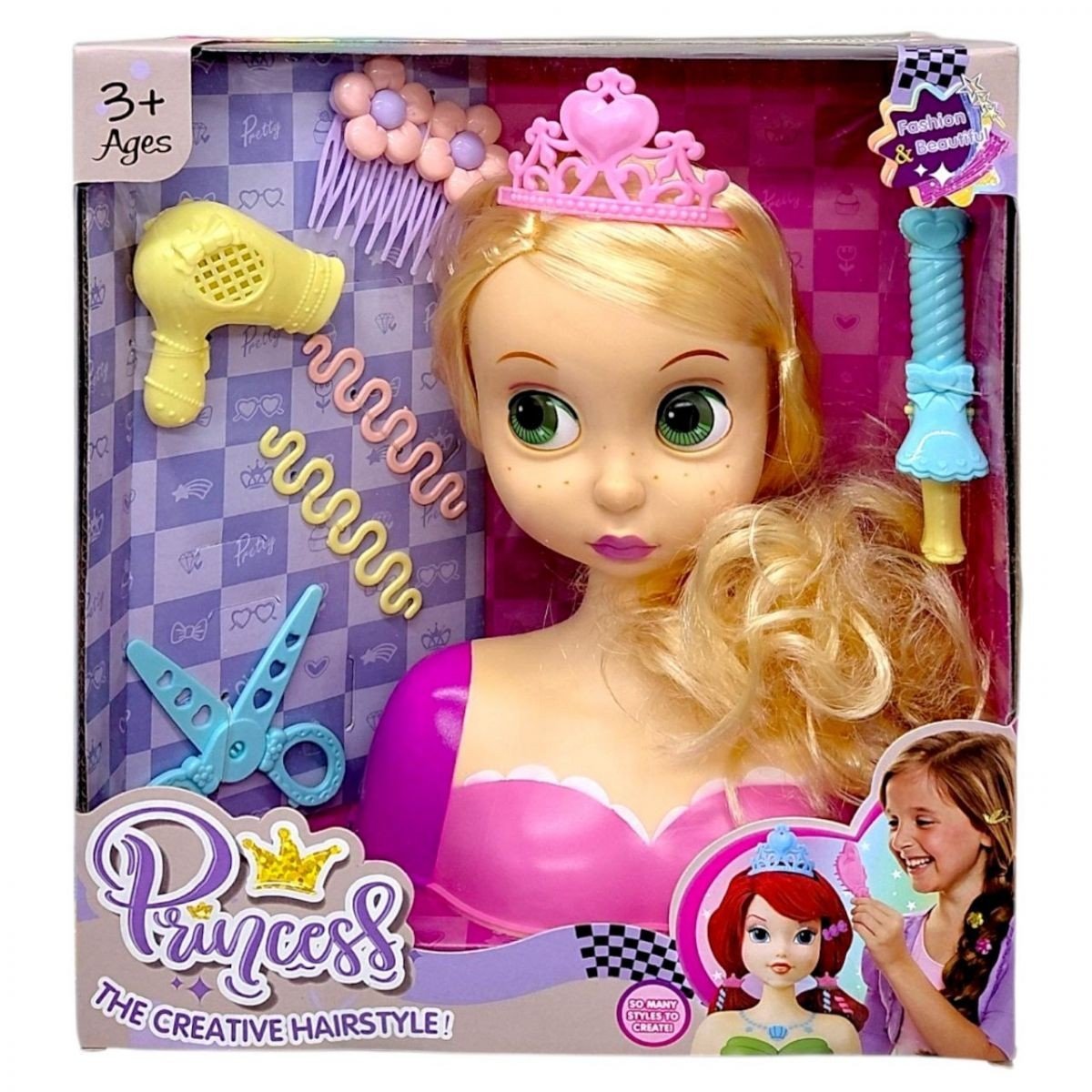 Фото2.Манекен для зачісок (гребінець, аксесуари) в коробці