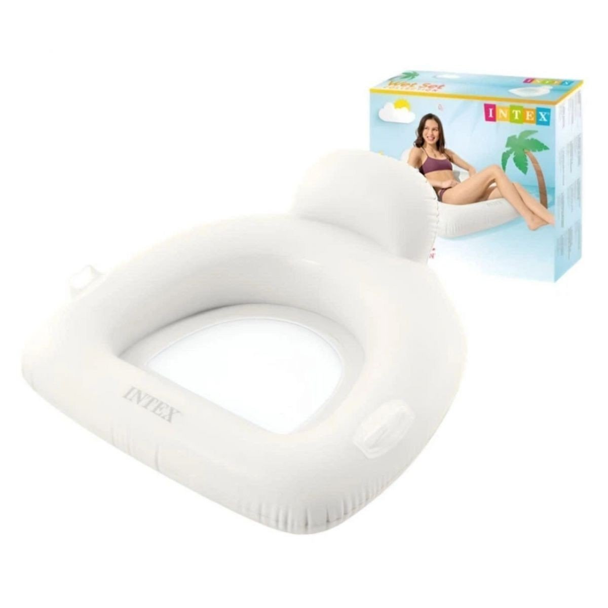 Фото4.Надувний плотик в коробці 114x107 см (БІЛИЙ)