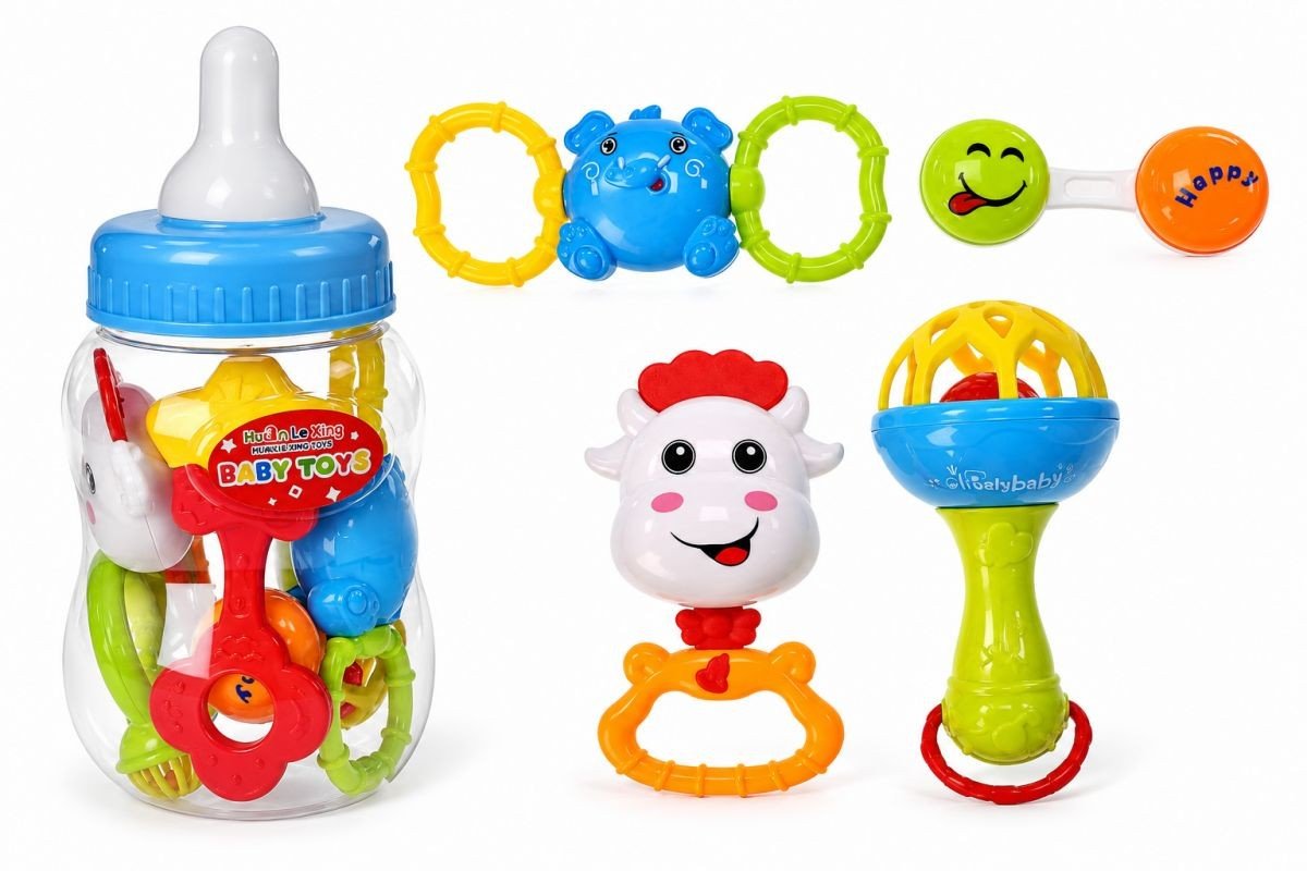 Фото1.Набір брязкалець в колбі, (Блакитний) huan le xing toys (300781)