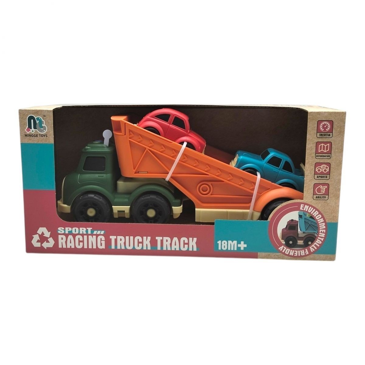 Фото1.Транспортний набір: Вантажівка з 2 машинками (ВИД 1) MINGGE TOYS (304983)