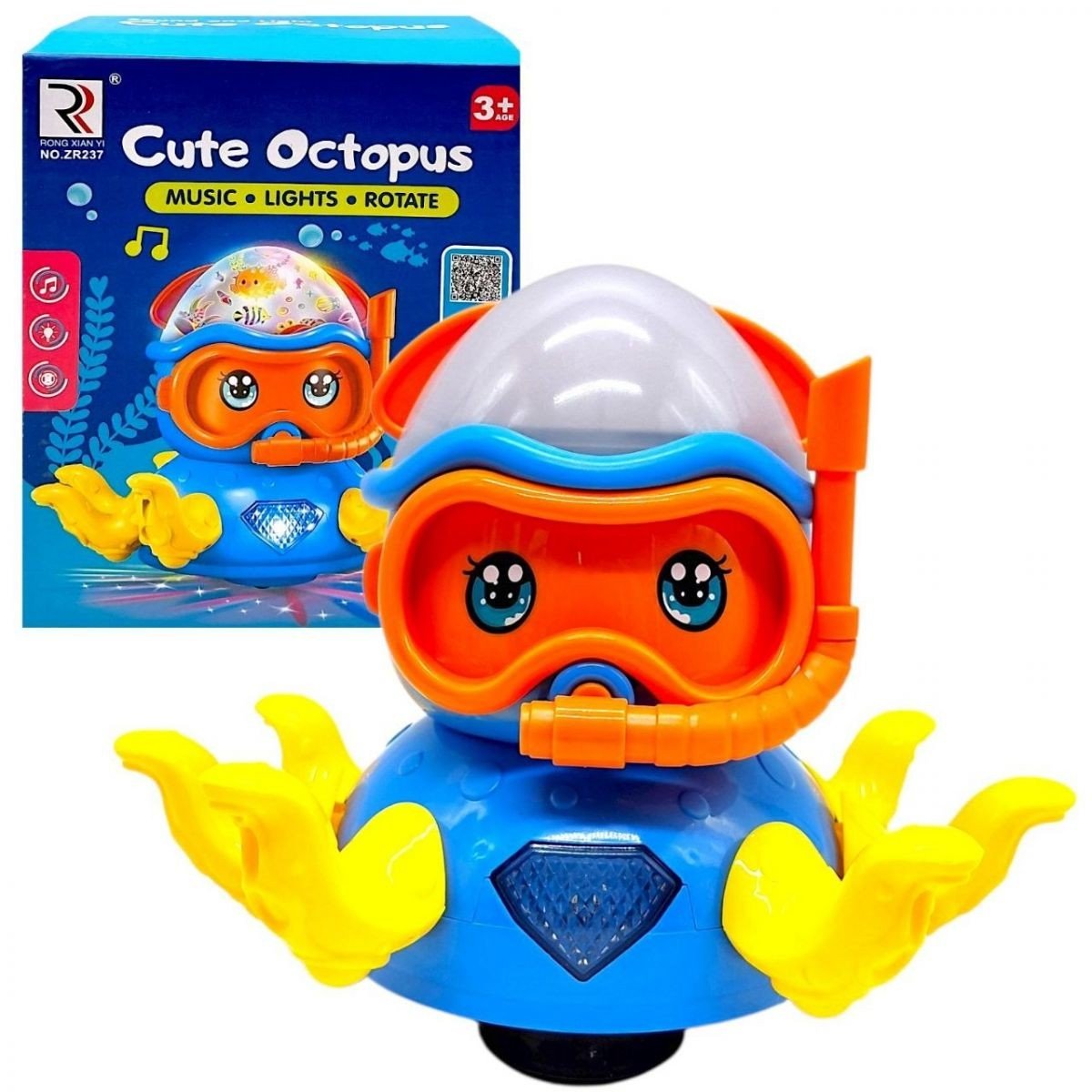 Фото1.Восьминіг-дайвер на батарейках, в коробці (БЛАКИТНИЙ) YG Toys (307357)
