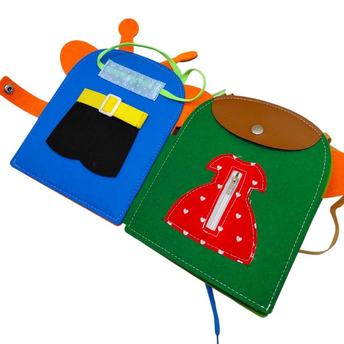 Фото2.Логічна папка (фетр, годинник, застібки, рахівничка, шнурівка, ремінець)