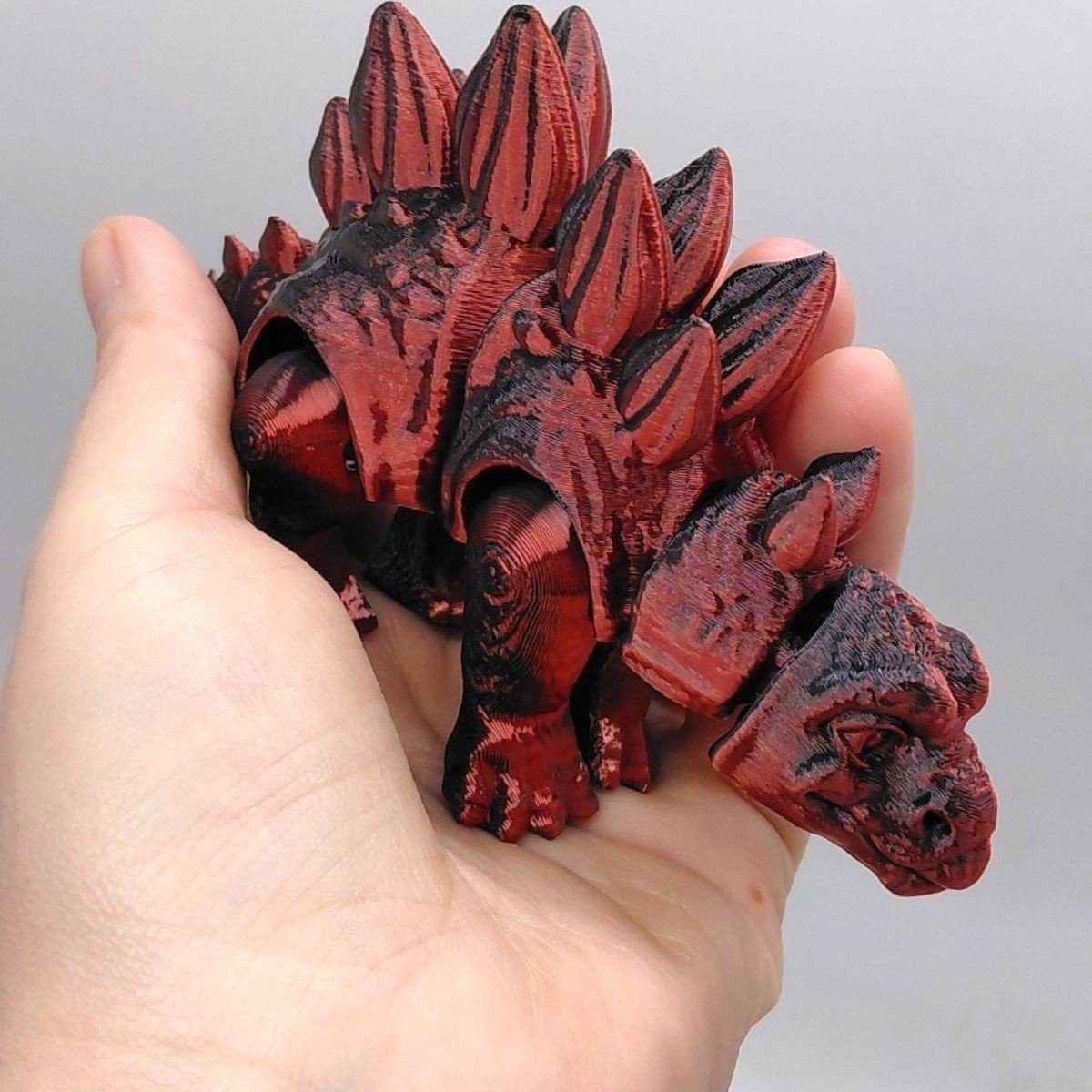 Фото2.Іграшка рухлива 3D Динозавр 18 см, Стегозавр (ВЕСЕЛКОВИЙ)