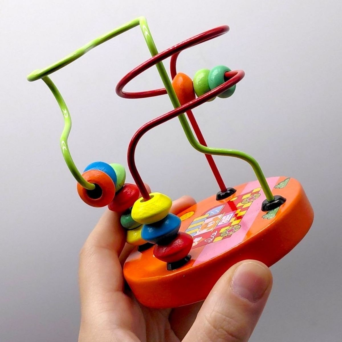 Фото3.Пальчиковий лабіринт WToys, деревʼяний, в коробці (ПОМАРАНЧЕВИЙ) MIC (297188)