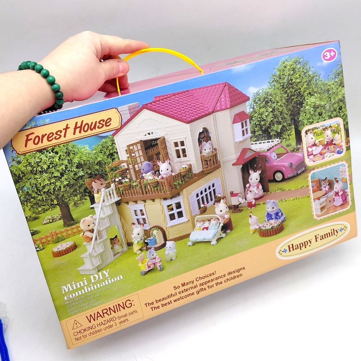 Фото3.Будиночок, 2 флоксові тварини, підсвічування, меблі, в коробці