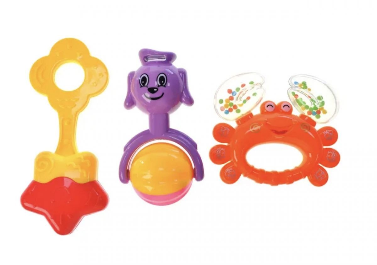 Фото3.Набір брязкалець в колбі, (БЛАКИТНИЙ) huan le xing toys (300780)