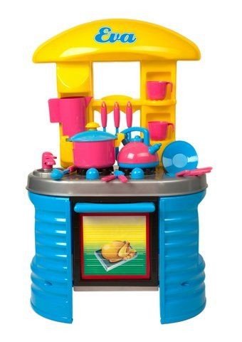 Фото1.Кухня з посудом (блакитна)