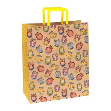 Фото1.Пакет паперовий з ручками бурий (5 шт в пакуванні) 32х15х38 см