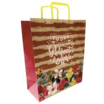 Фото1.Пакет паперовий з ручками бурий (5 шт в пакуванні) 32х15х38 см