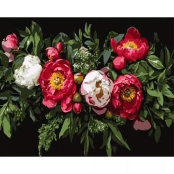 Фото2.Картина по номерах на чорному фоні 