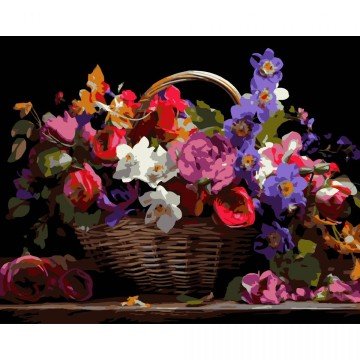 Фото1.Картина по номерах на чорному фоні 