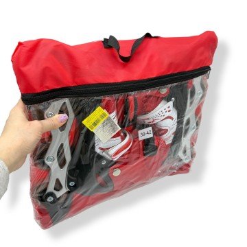 Фото1.Ролики колеса PVC розмір L (38-41) в сумці (ЧЕРВОНІ)