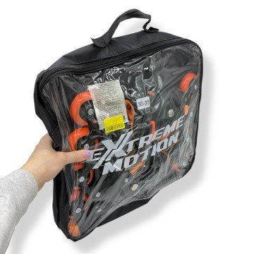 Фото1.Роликовi ковзани розмір S (30-33) колеса PU 1 світло у сумці (ПОМАРАНЧЕВІ)