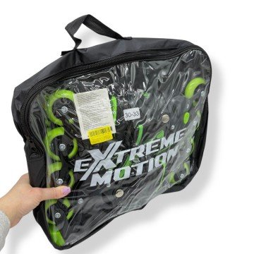 Фото1.Роликовi ковзани розмір S (30-33) колеса PU 1 світло у сумці (САЛАТОВІ)