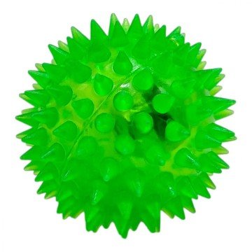 Фото1.Мʼяч-їжачок гумовий зі світлом (ЗЕЛЕНИЙ)