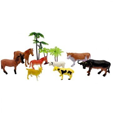 Фото1.Тварини домашні (11 елементів, 8 тварин, аксесуари, у пакеті)