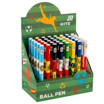 Фото9.Ручка кулькова автоматична Football nations, синя