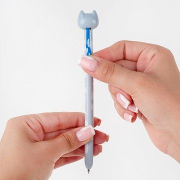 Фото9.Ручка кулькова автоматична Funny cat, синя