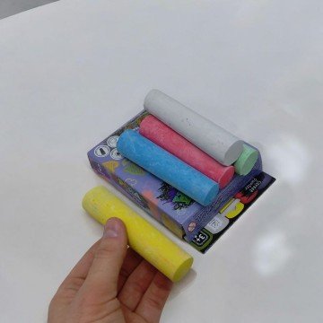 Фото1.Крейда для малювання на асфальті, 5 кольорів (укр)